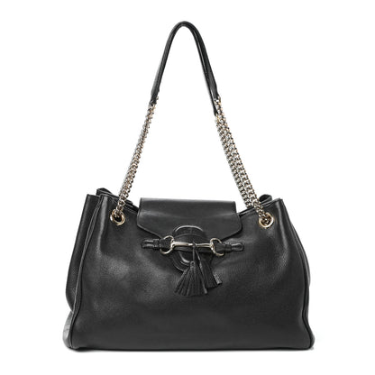 Gucci Calfskin Medium Emily Shoulder Bag Black 1 of 8