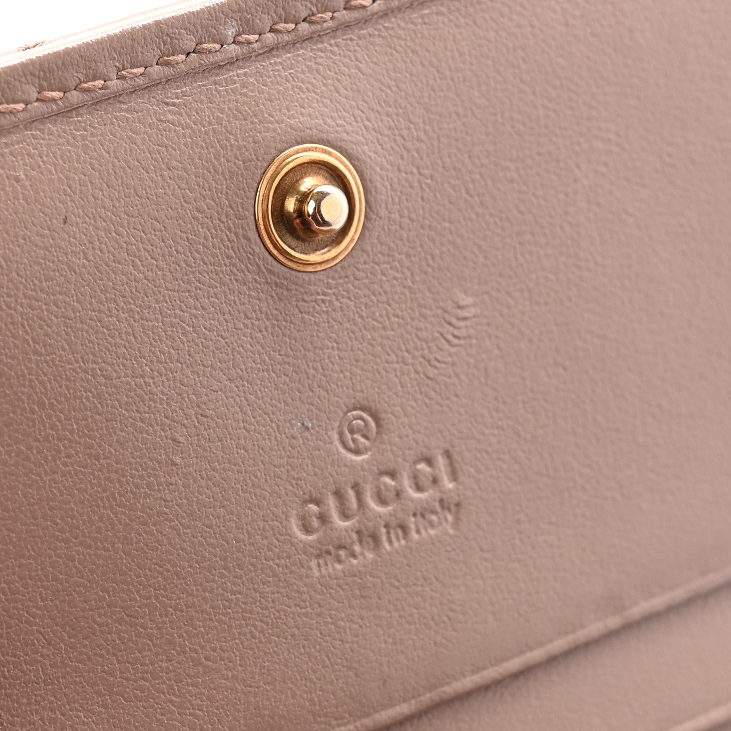 Gucci Calfskin Matelasse GG Marmont Card Case Wallet Porcelain Rose 7 of 11
