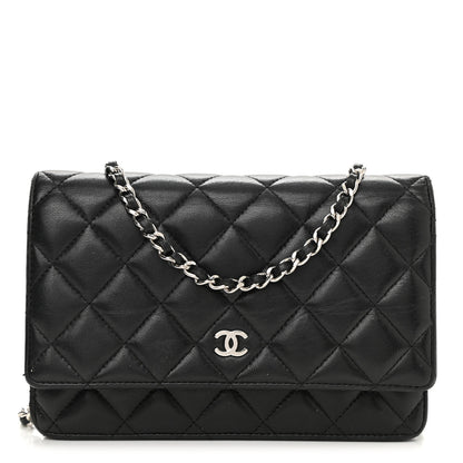 Chanel Lambskin Quilted Wallet On Chain WOC Black 1 of 11