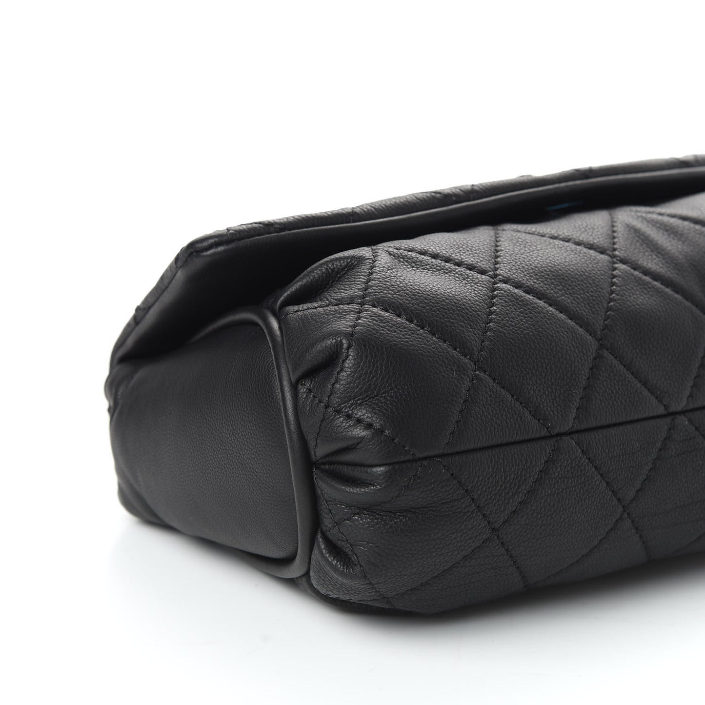 Grained Calfskin Single Flap Black