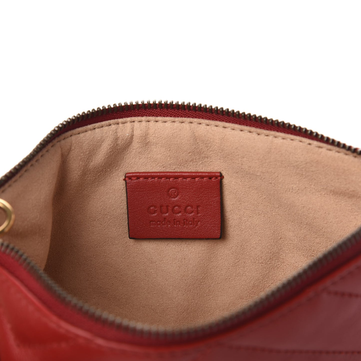 Calfskin Matelasse Mini GG Marmont Chain Bag Hibiscus Red
