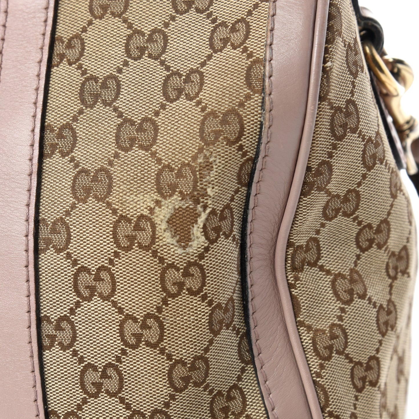 Monogram Vintage Web Medium Boston Pink Blue