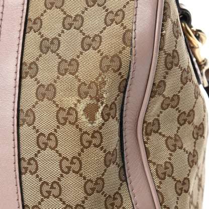 Gucci Monogram Vintage Web Medium Boston Pink Blue 10 of 17