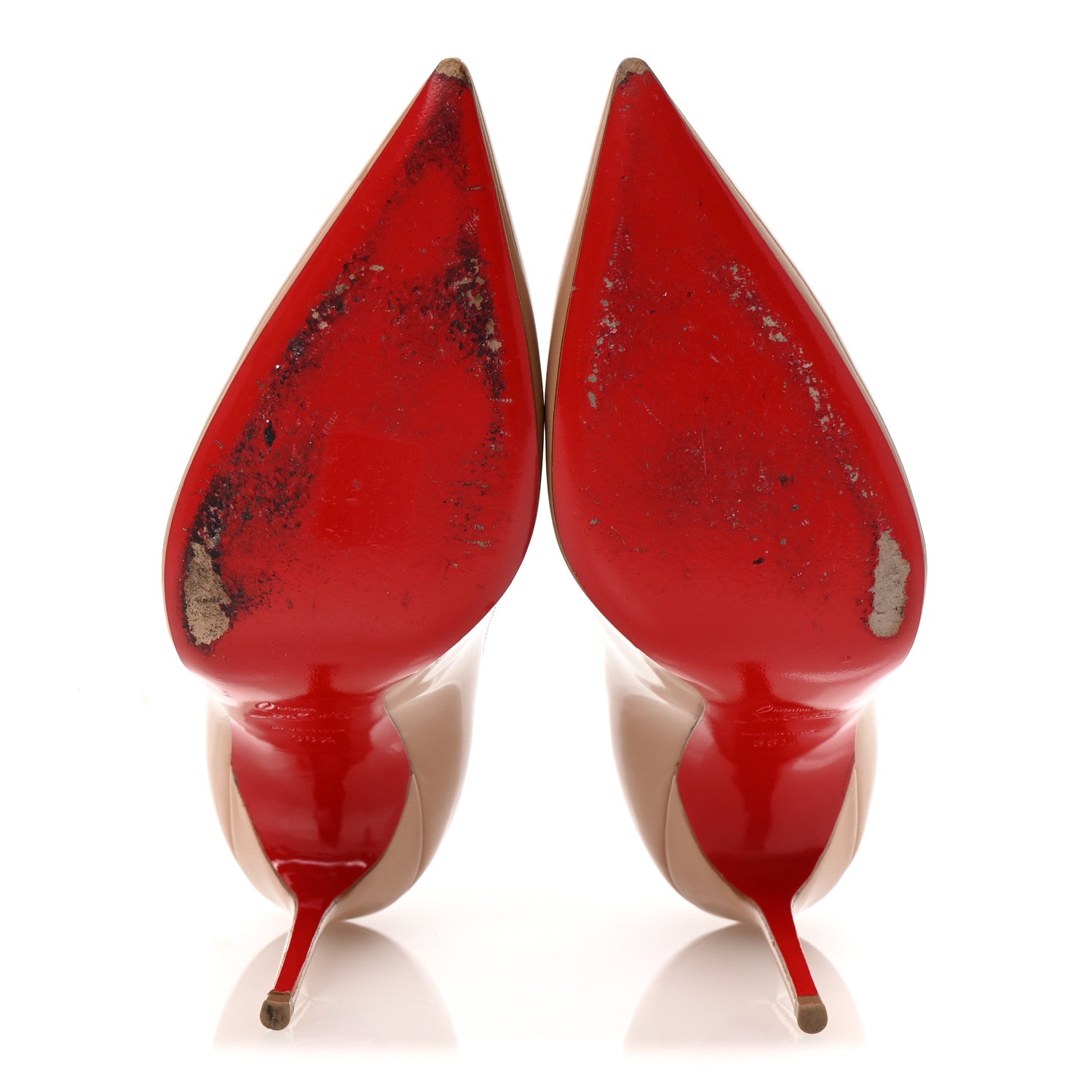 Christian Louboutin Patent Decollete 554 100 Pumps 38.5 Nude