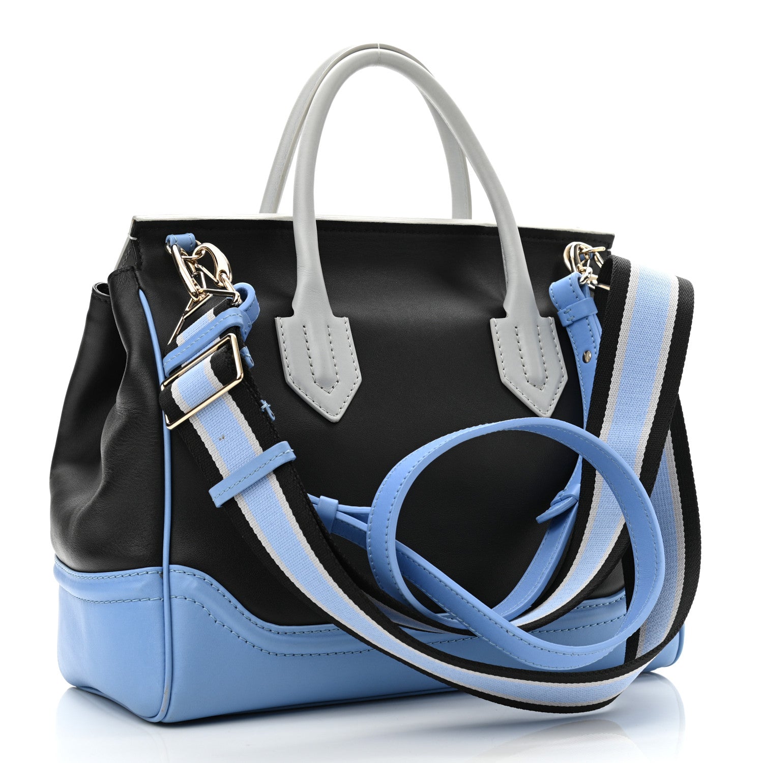Versace Calfskin Large Palazzo Empire Bag Blue Multicolor 2 of 13