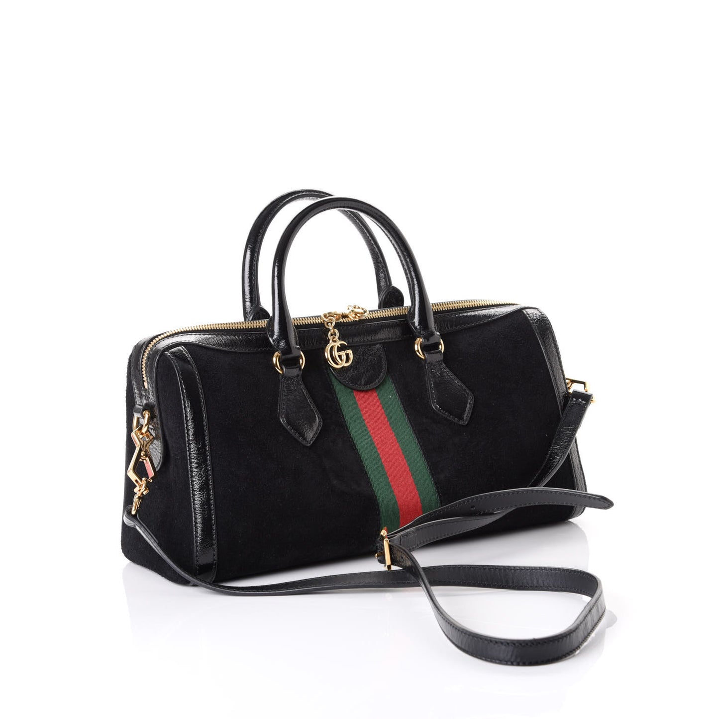 Suede Patent GG Web Medium Ophidia Boston Black