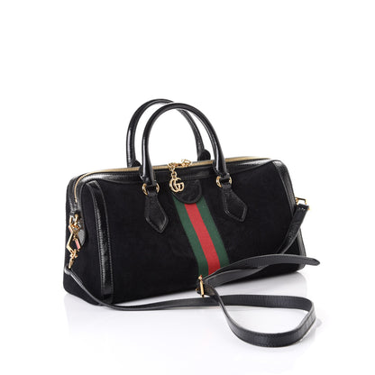 Gucci Suede Patent GG Web Medium Ophidia Boston Black 2 of 8