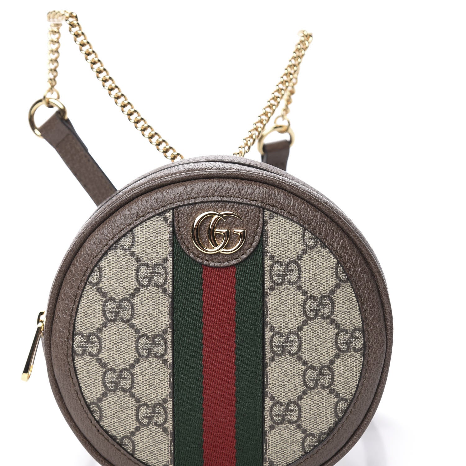 Gucci GG Supreme Monogram Web Mini Ophidia Round Backpack Brown 9 of 10