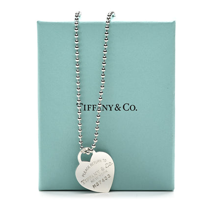 Tiffany Sterling Silver Large Return to Tiffany Heart Pendant Necklace 5 of 5