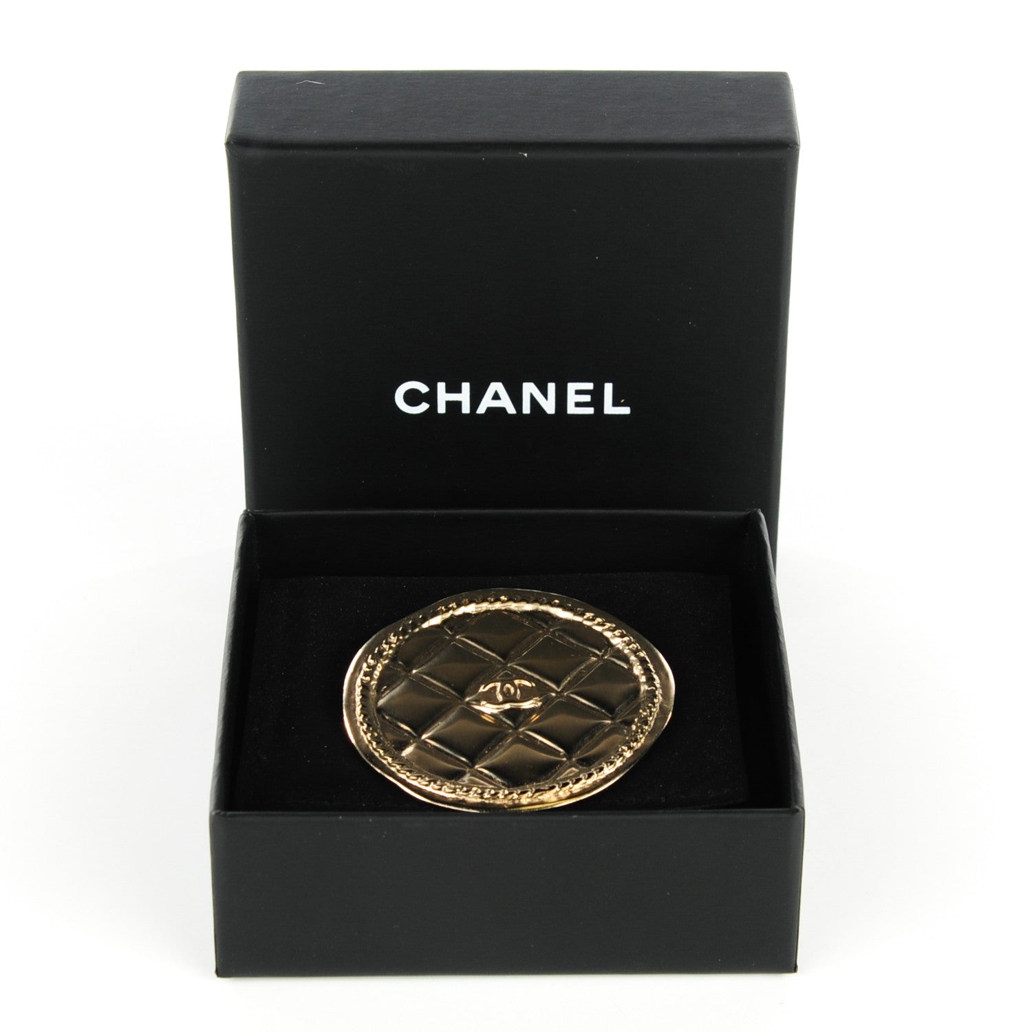 Chanel Quilted CC Brooch Pin Gold 5 of 5