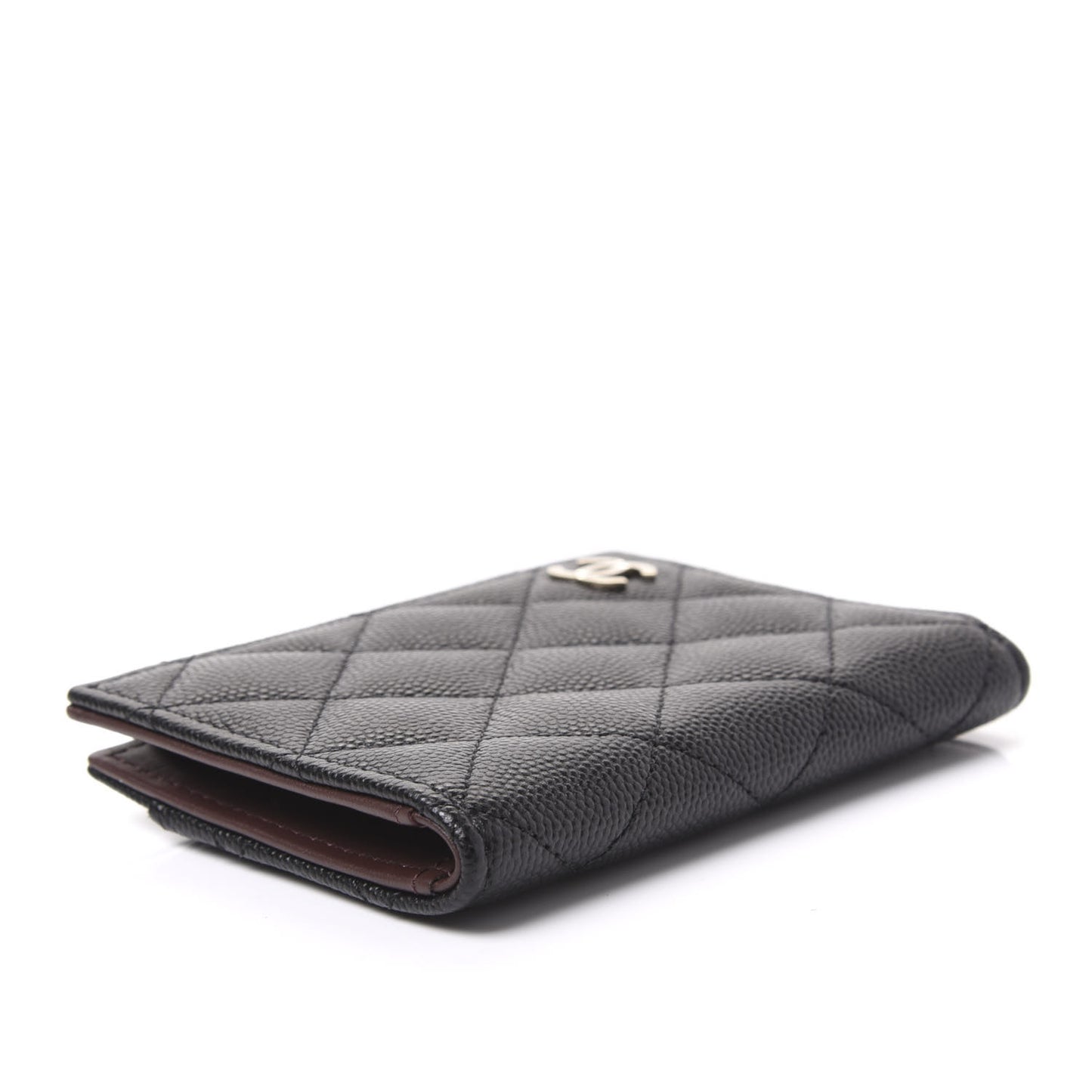 Caviar Quilted Card Holder Wallet Black
