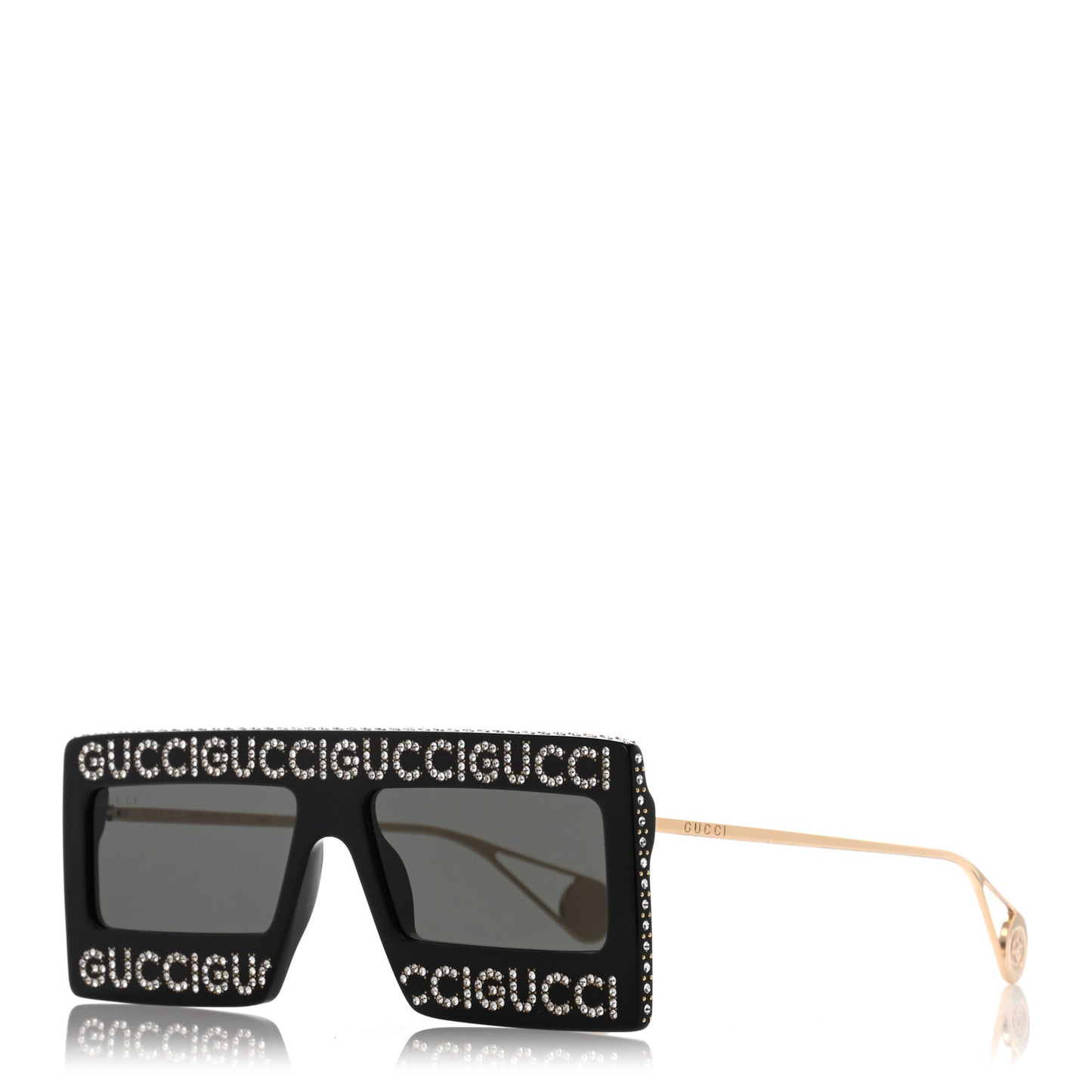 Acetate Crystal Mask-Frame Sunglasses GG0431S Black