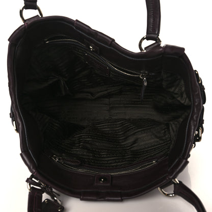 Prada Soft Calfskin Shopping Tote Prugna 4 of 7