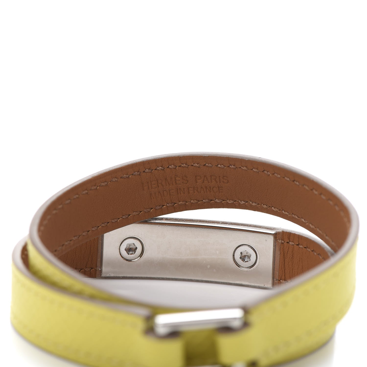 Hermes Epsom Rivale Double Tour Bracelet M Lime 4 of 7