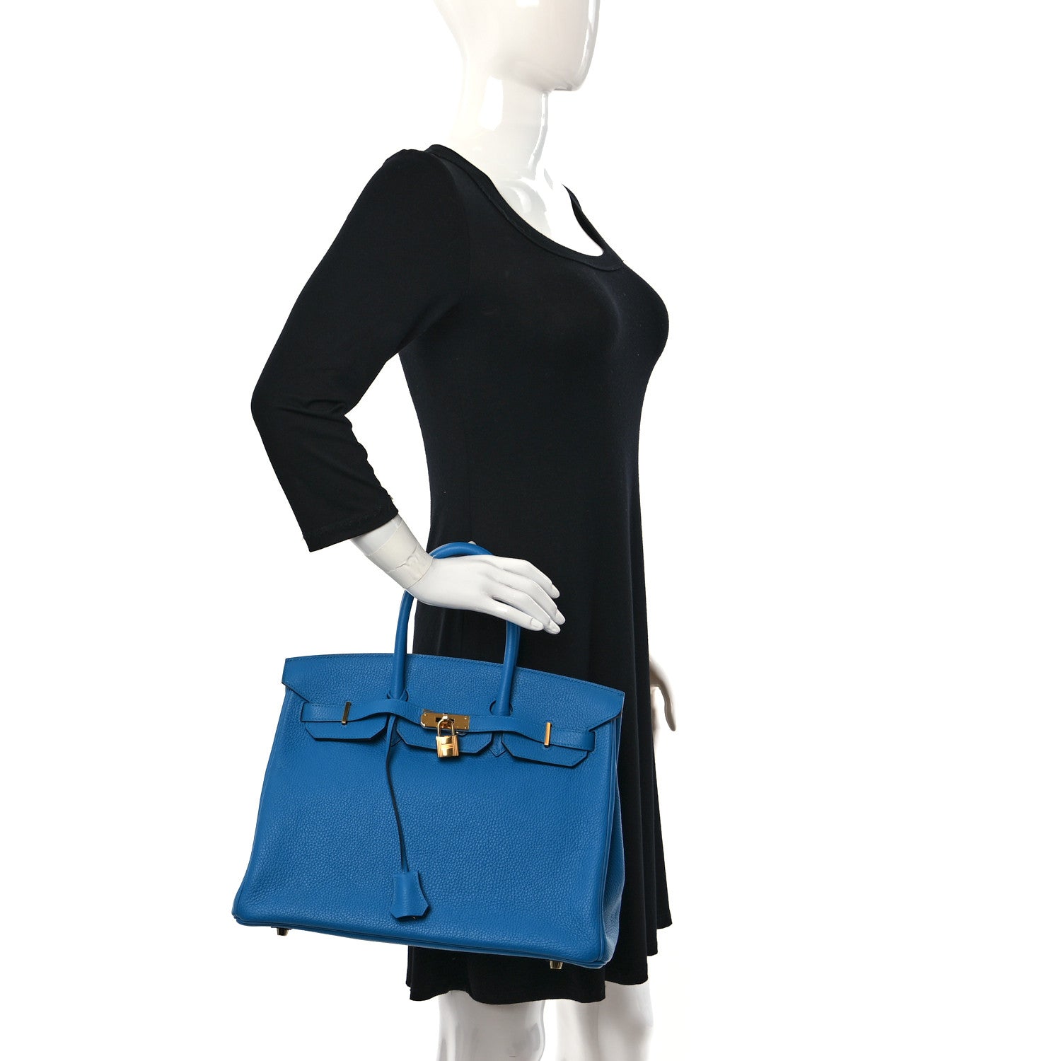 Hermes Taurillon Clemence BIRKIN 35 Bleu Zanzibar 2 of 8