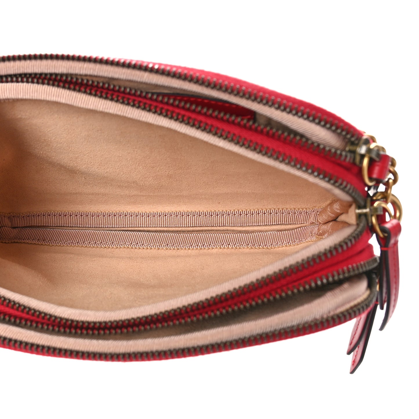 Calfskin Matelasse Mini GG Marmont Chain Crossbody Bag Hibiscus Red