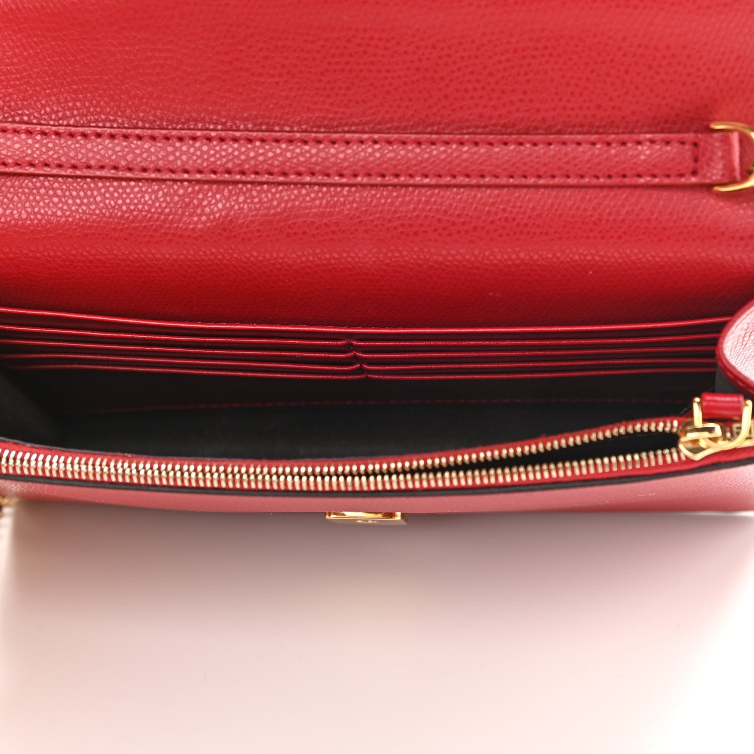 Fendi Vitello Cruise F is Fendi FF 1974 Embossed Medium Envelope Wallet On Chain Fragola Maya Black 5 of 14
