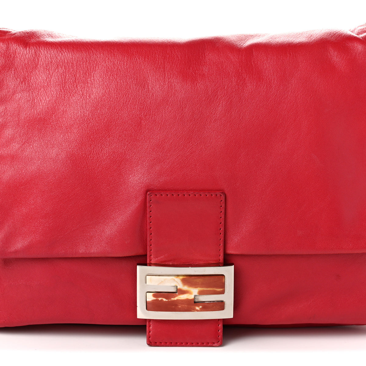 Calfskin Mama Baguette Red