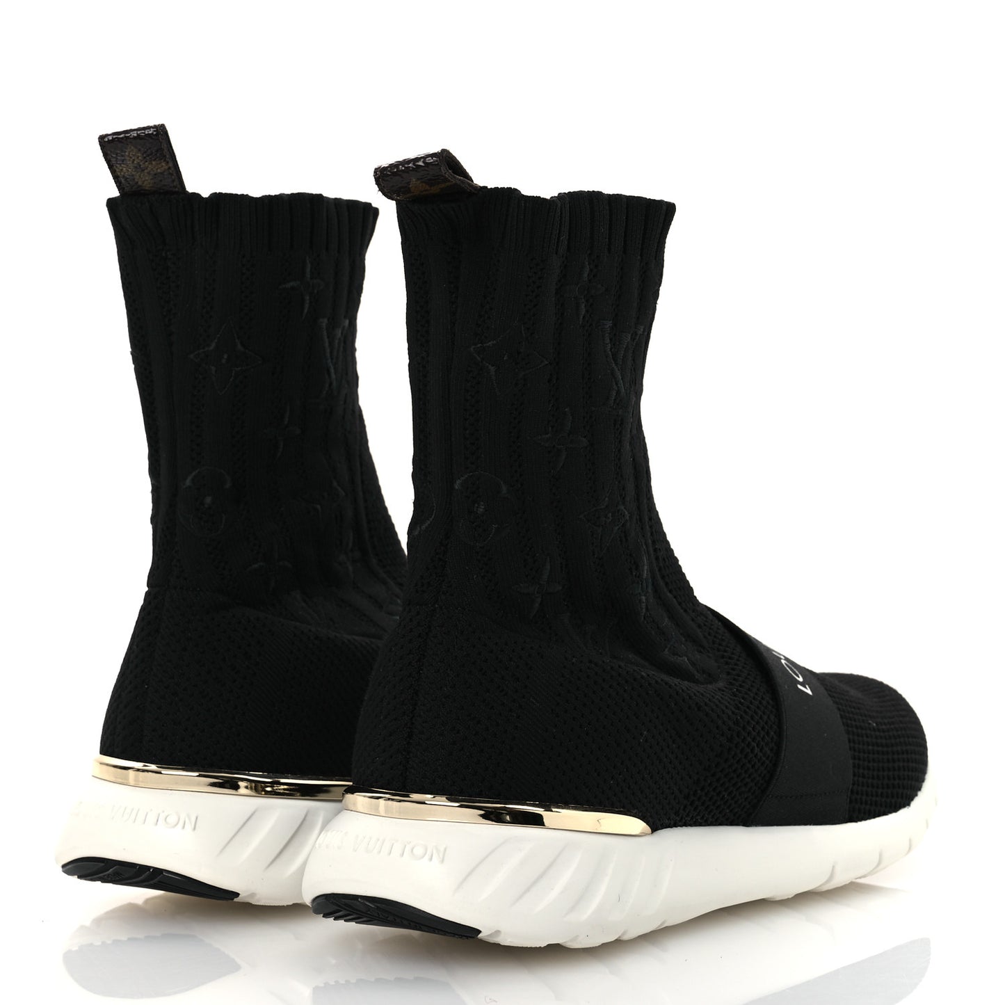 Monogram Stretch Fabric Aftergame Sneaker Boots 36.5 Black