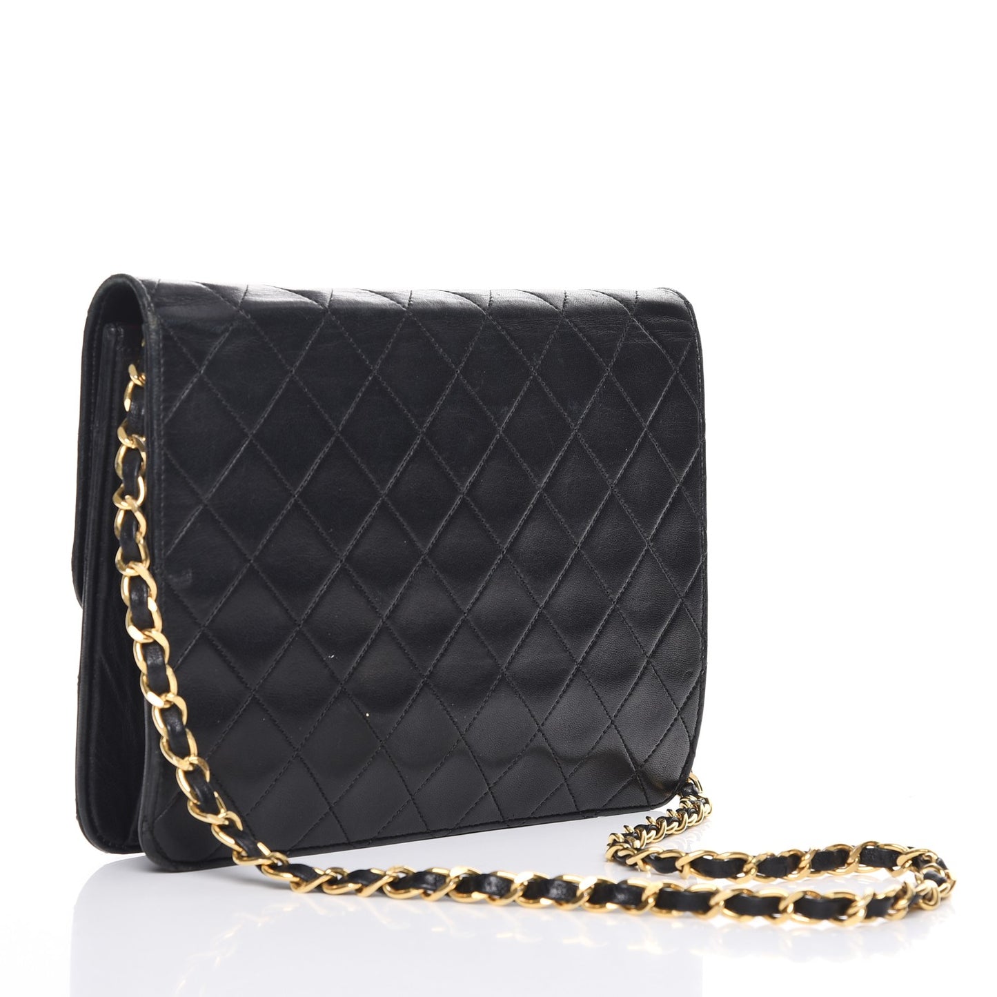 Lambskin Quilted Small Single Flap Black