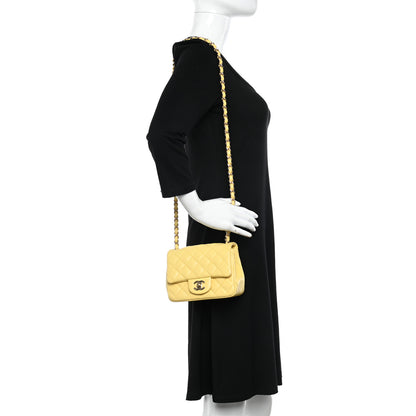 Chanel Lambskin Quilted Mini Square Flap Light Yellow 2 of 19