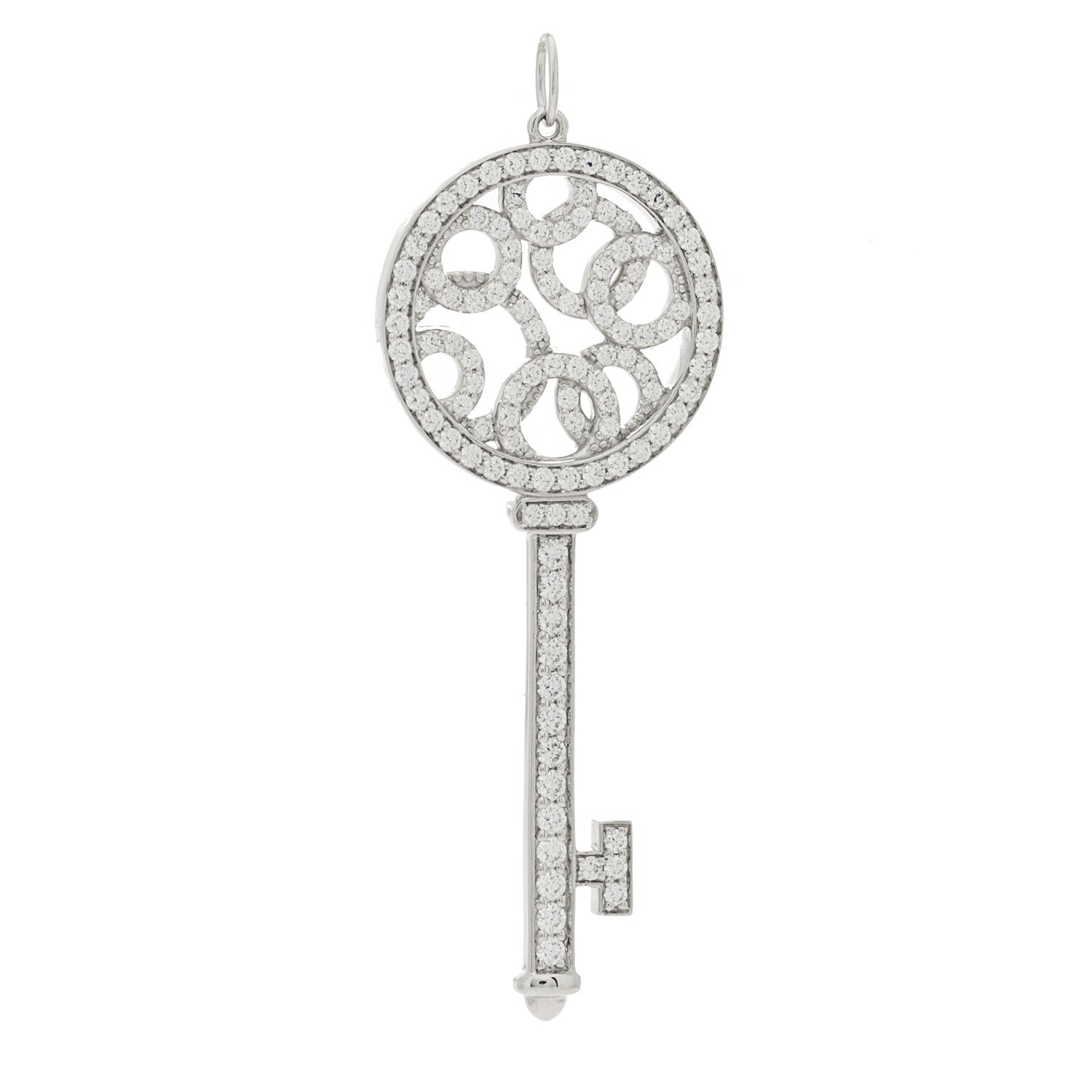 Tiffany Platinum Diamond Bubbles Key Pendant 1 of 5