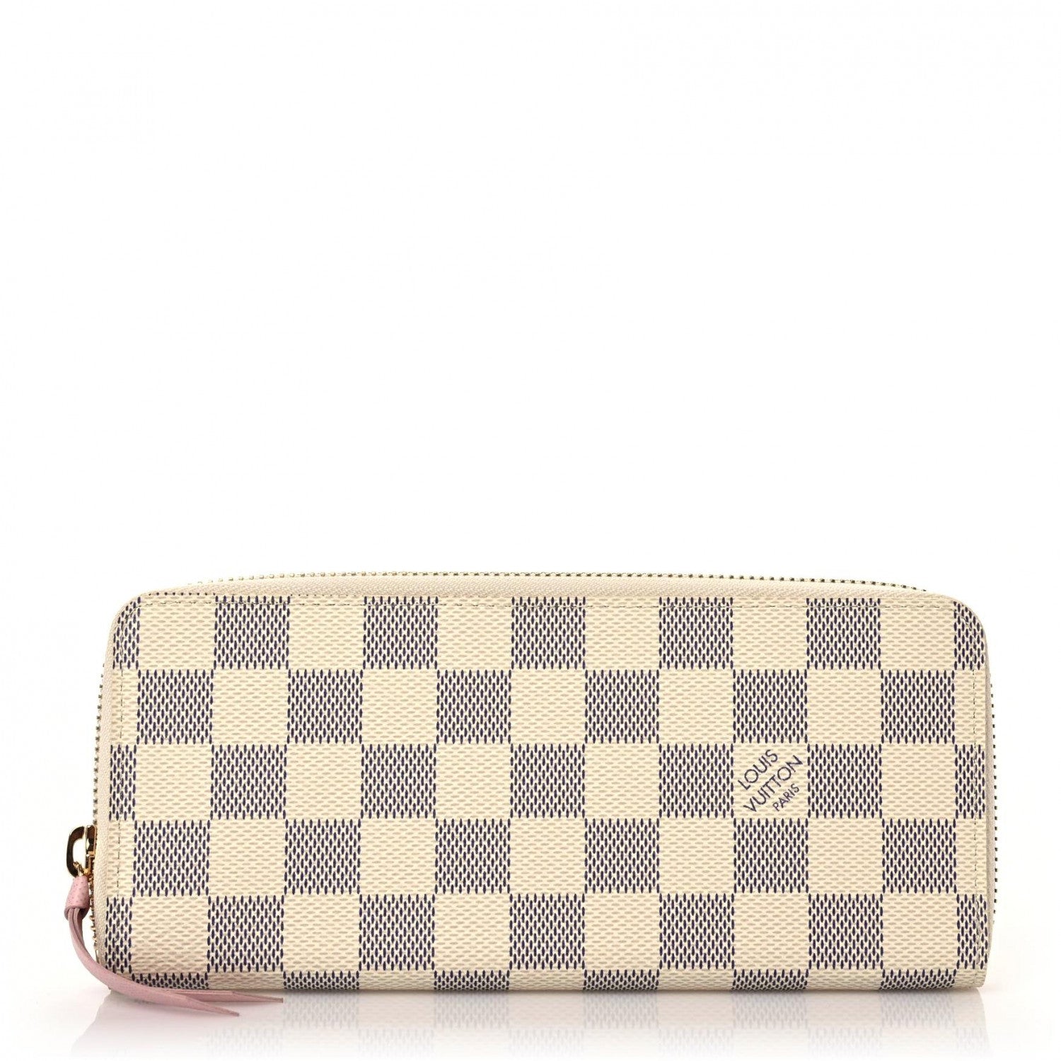 Louis Vuitton Damier Azur Clemence Wallet Rose Ballerine 1 of 8