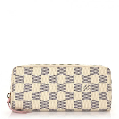 Louis Vuitton Damier Azur Clemence Wallet Rose Ballerine 1 of 8