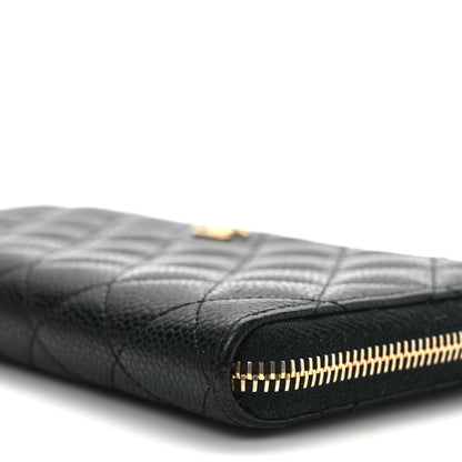 Chanel Caviar Quilted Large Gusset Zip Around Wallet Black 9 of 10