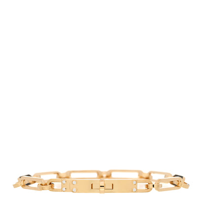 Hermes 18K Yellow Gold Diamond PM Kelly Chaine Bracelet SH 1 of 4