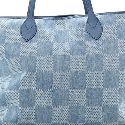 Louis Vuitton Damier Denim 3D Nevereverfull Denim Blue 9 of 11