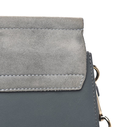Chloe Suede Calfskin Medium Faye Shoulder Bag Cloudy Blue 11 of 16