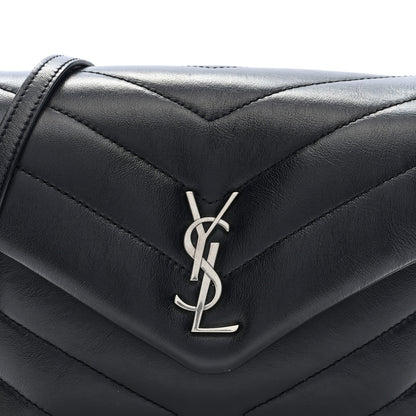 Saint Laurent Calfskin Y Quilted Monogram Toy Loulou Crossbody Bag Black 7 of 9