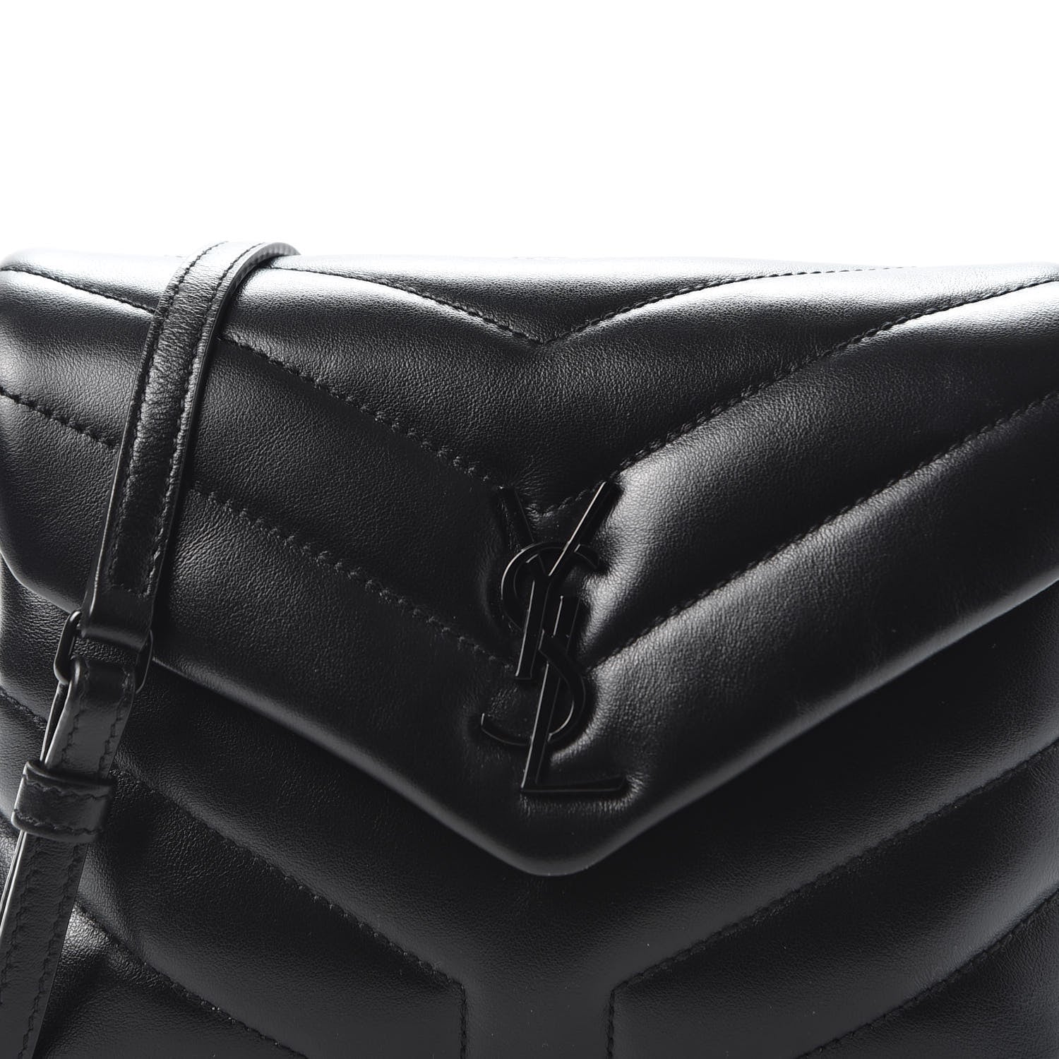 Saint Laurent Calfskin Y Quilted Monogram Toy Loulou Crossbody Bag Black 11 of 11