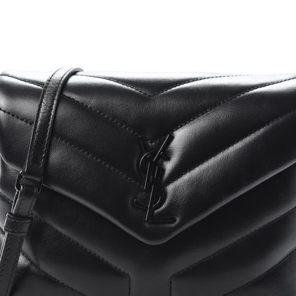 Saint Laurent Calfskin Y Quilted Monogram Toy Loulou Crossbody Bag Black 11 of 11