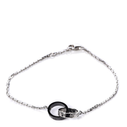 Cartier 18K White Gold Black Ceramic LOVE Bracelet 1 of 6
