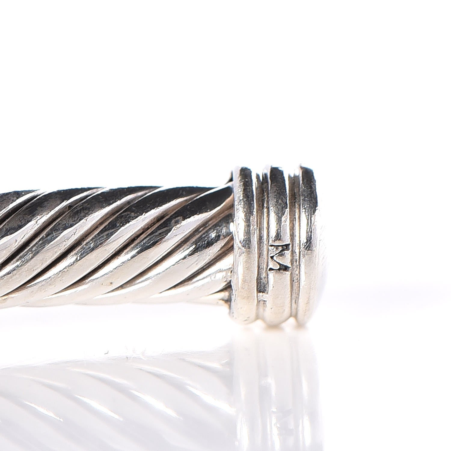 David Yurman Sterling Silver Diamond 4mm X Cable Bracelet 5 of 6