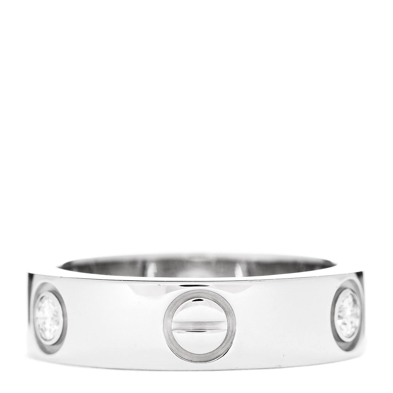 Cartier 18K White Gold 3 Diamond 5.5mm LOVE Ring 52 6 3 of 7
