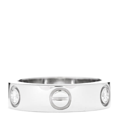 Cartier 18K White Gold 3 Diamond 5.5mm LOVE Ring 52 6 3 of 7