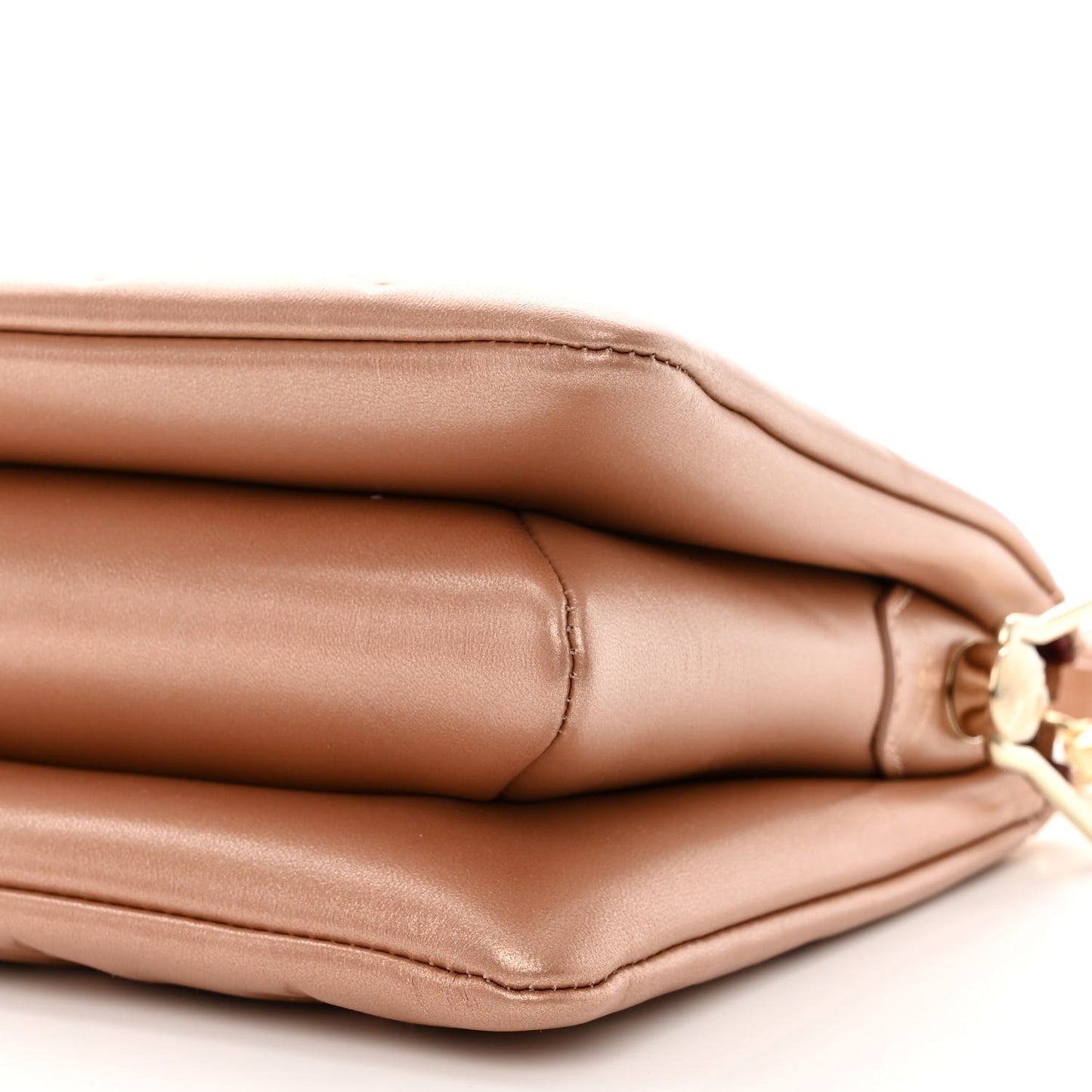 Metallic Lambskin Embossed Monogram Coussin BB Pink Gold