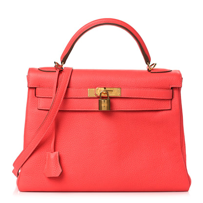 Hermes Taurillon Clemence Kelly Retourne 32 Rose Jaipur 1 of 9