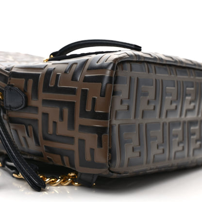 Fendi Vitello Bi-Color FF 1974 Embossed Mini Backpack Maya Black 6 of 9