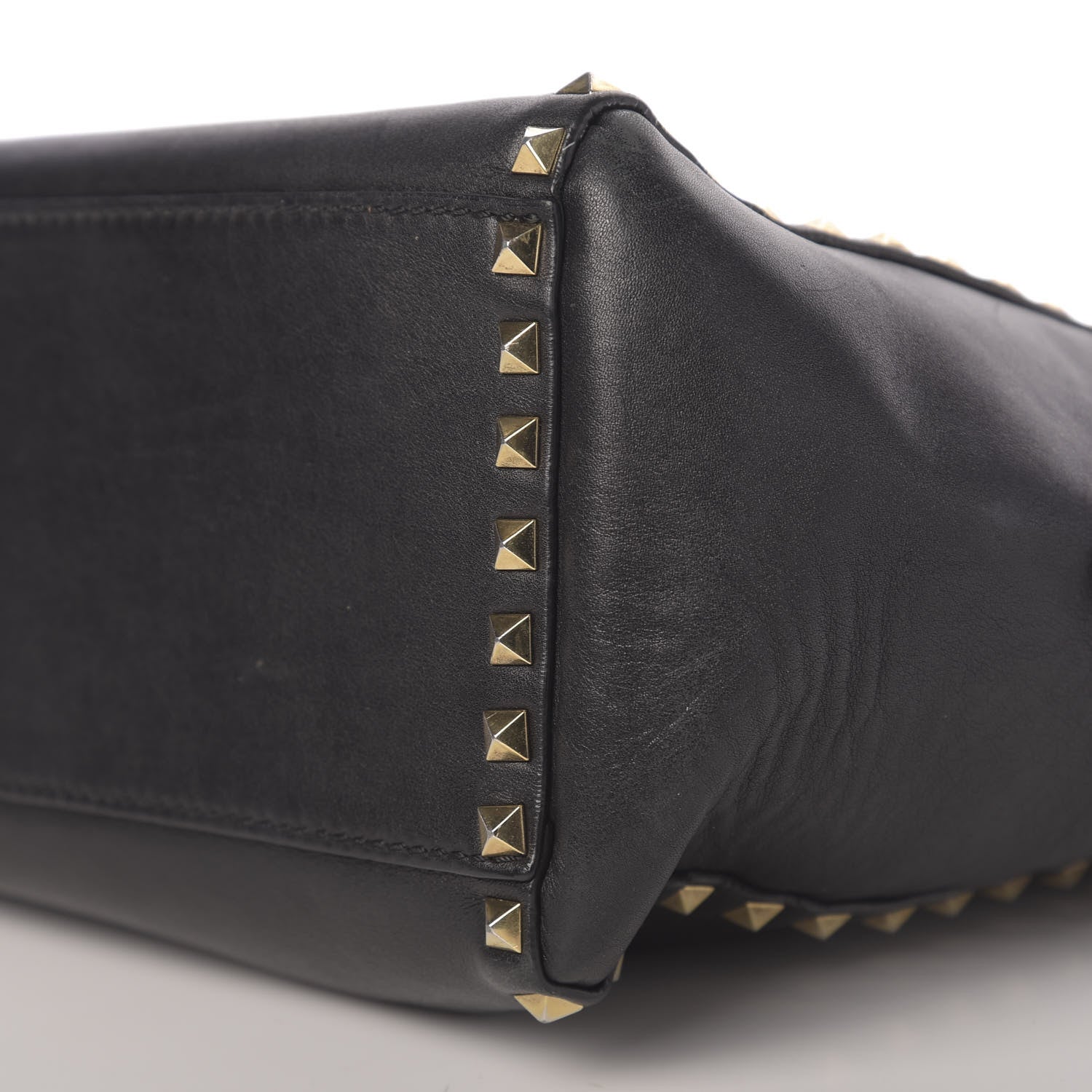 Valentino Garavani Vitello Rockstud Double Handle Tote Black 13 of 15