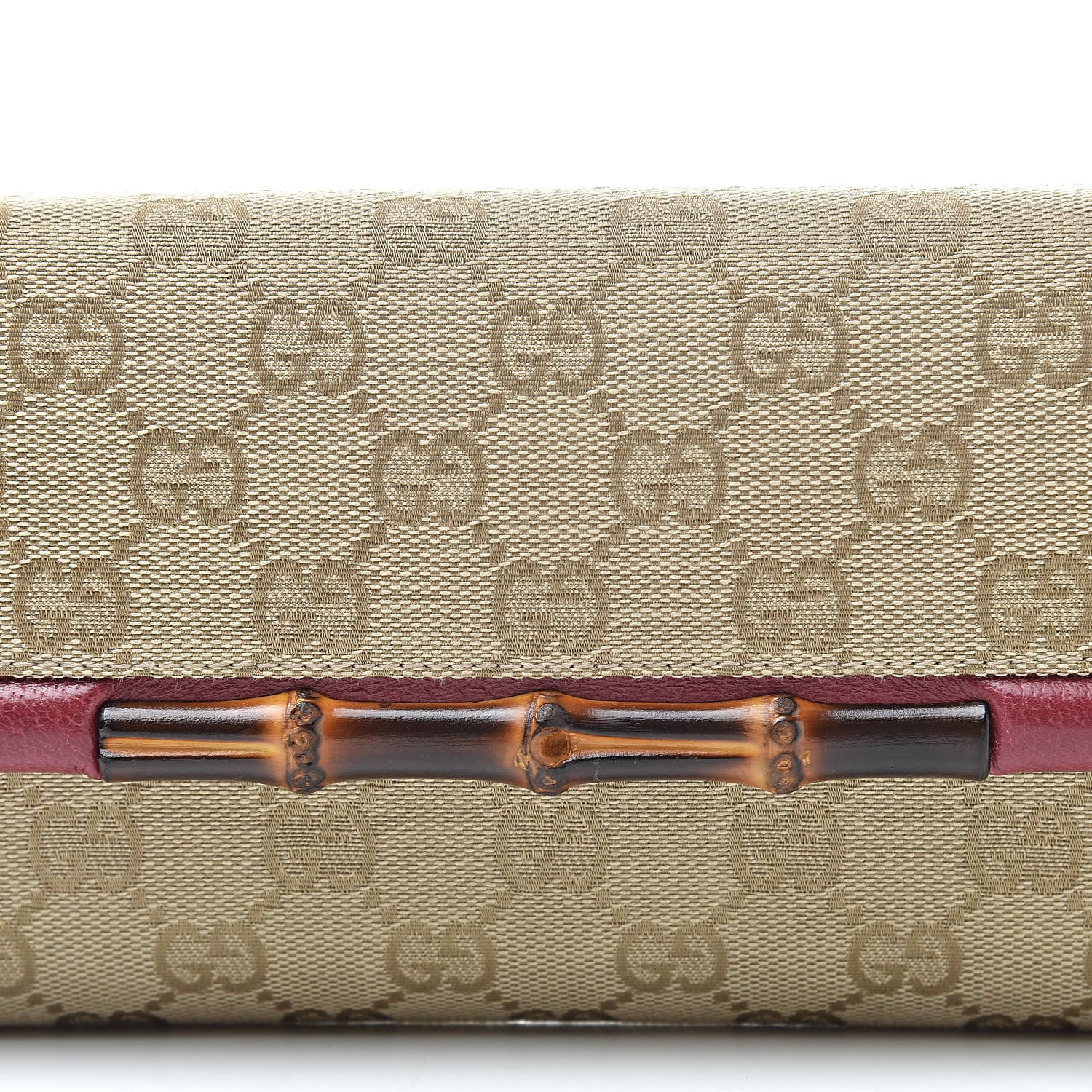Gucci Monogram Bamboo Bar Clutch Red 7 of 10