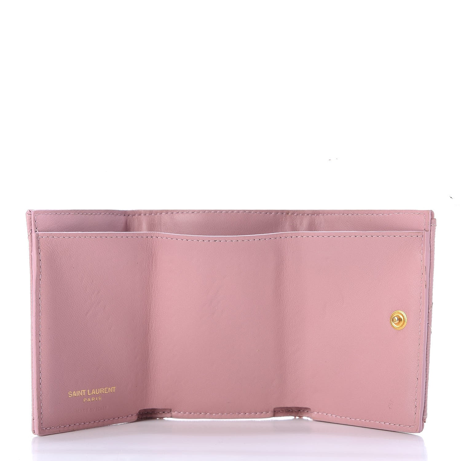 Saint Laurent Grain De Poudre Matelasse Chevron Monogram Tiny Wallet Tender Pink 5 of 10