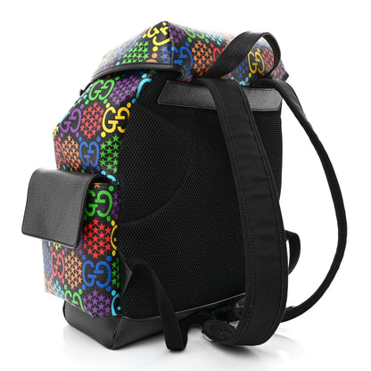 Gucci GG Supreme Monogram Psychedelic Medium Double Buckle Backpack Black Multicolor 3 of 11
