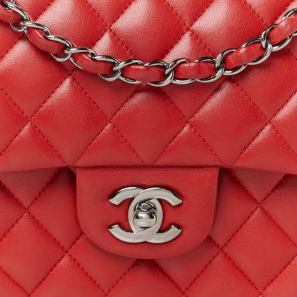 Chanel Lambskin Quilted Medium Double Flap Red 9 of 13