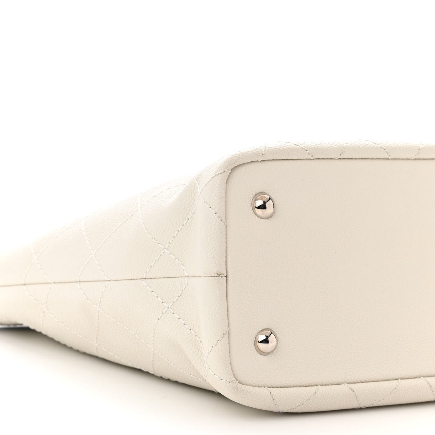 Grained Calfskin Shopping Fever Tote White