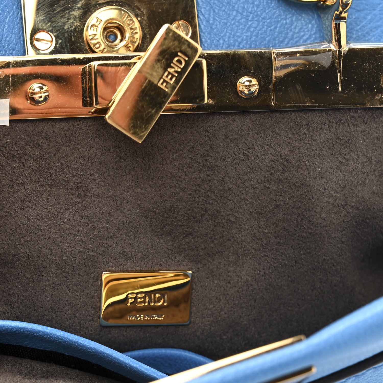 Fendi Shiny Nappa Micro Peekaboo Iconic Satchel Blue Royal 7 of 12