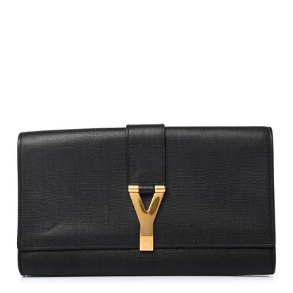 Saint Laurent Textured Calfskin Y Ligne Clutch Black 1 of 4